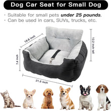 Load image into Gallery viewer, LFC PETS Dog Car Seats for Small Dogs, Washable Dog Carseats Small Under 25, Warm Soft Dog Booster Seats with Safety Leash, Portable Dog Car Bed