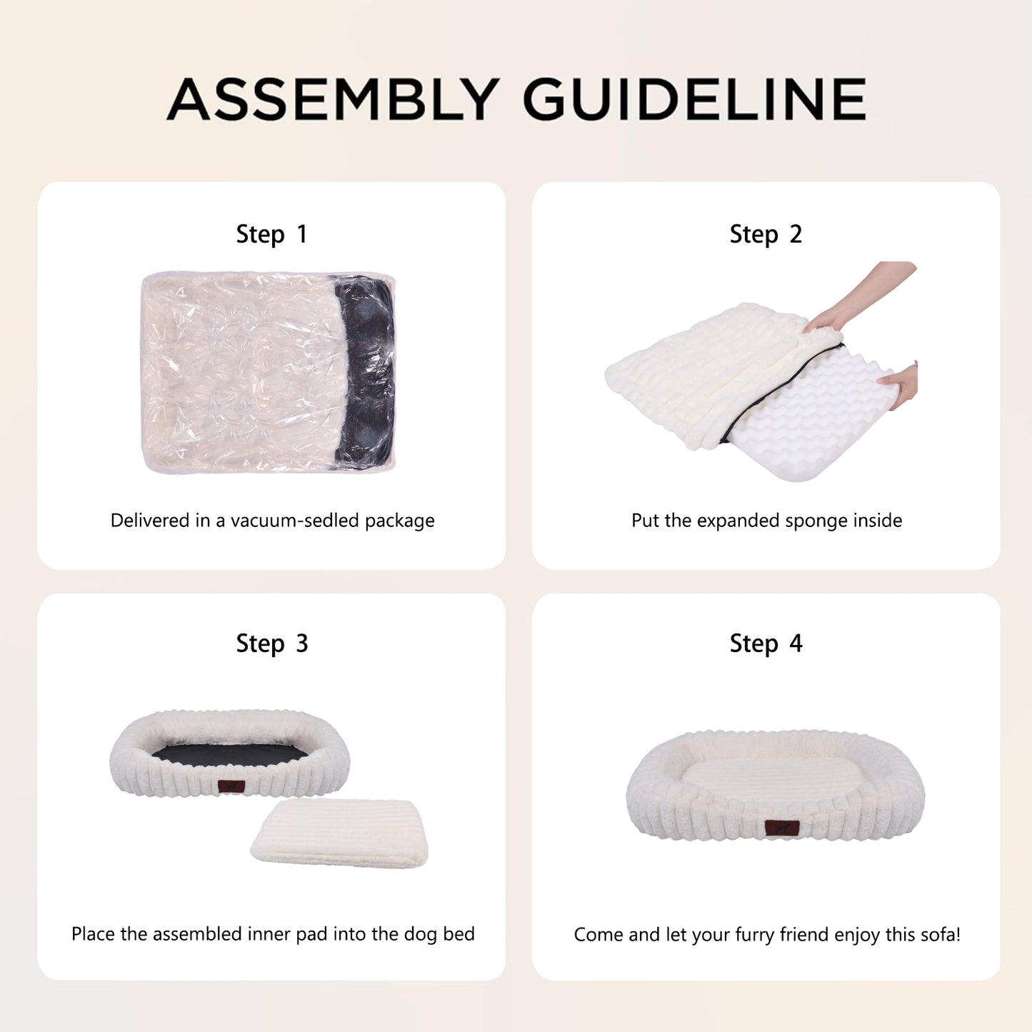 Washable Bolster Dog & Cat Bed with Removable Inner Cushion