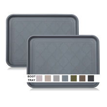 Load image into Gallery viewer, LFC PETS Boot Tray for Entryway Indoor, Heavy Duty Shoe Mat Tray 2 Packs, 16.7"x12.8" Waterproof Shoe Tray with Raised Edge, Outdoor Multi-Purpose Tray for Boots, Shoes, Garden