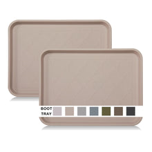 Load image into Gallery viewer, LFC PETS Boot Tray for Entryway Indoor, Heavy Duty Shoe Mat Tray 2 Packs, 16.7"x12.8" Waterproof Shoe Tray with Raised Edge, Outdoor Multi-Purpose Tray for Boots, Shoes, Garden