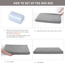Load image into Gallery viewer, LFC PETS Memory Foam Orthopedic Dog Bed for Medium, Large Dogs with Cooling Gel, Washable Dog Crate Mat, Removable Cover & Waterproof Lining