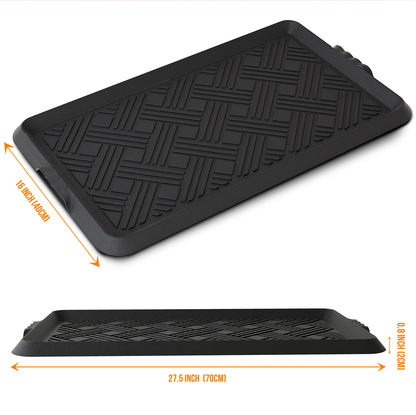 Rubber Boot Tray, Shoe Trays for Entryway with Raised Edge