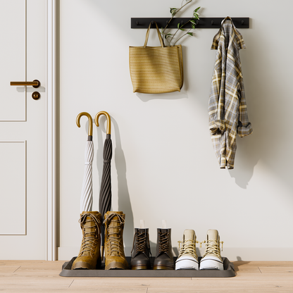 Rubber Boot Tray, Shoe Trays for Entryway with Raised Edge