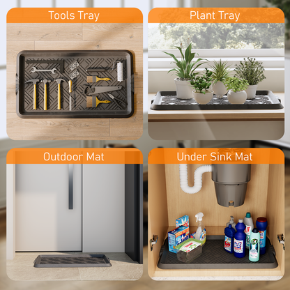 Rubber Boot Tray, Shoe Trays for Entryway with Raised Edge