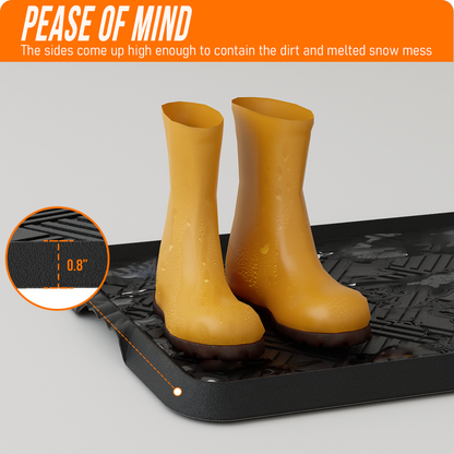 Rubber Boot Tray, Shoe Trays for Entryway with Raised Edge