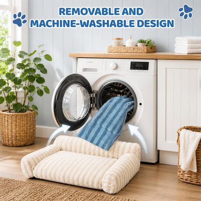 Foldable Plush Pet Sofa Bed for Dogs & Cats – Cozy Bolster, Washable Removable Cover