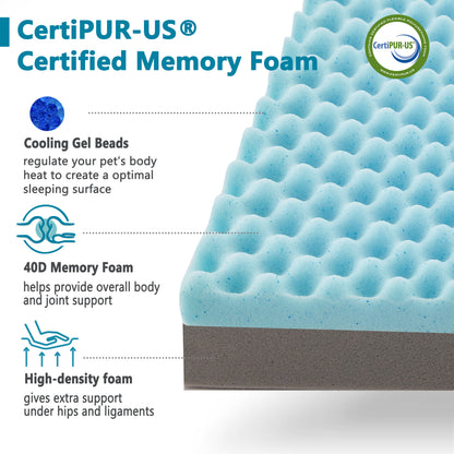 Plush Memory Foam Orthopedic Dog Beds with Removable Washable Cover & Waterproof Lining