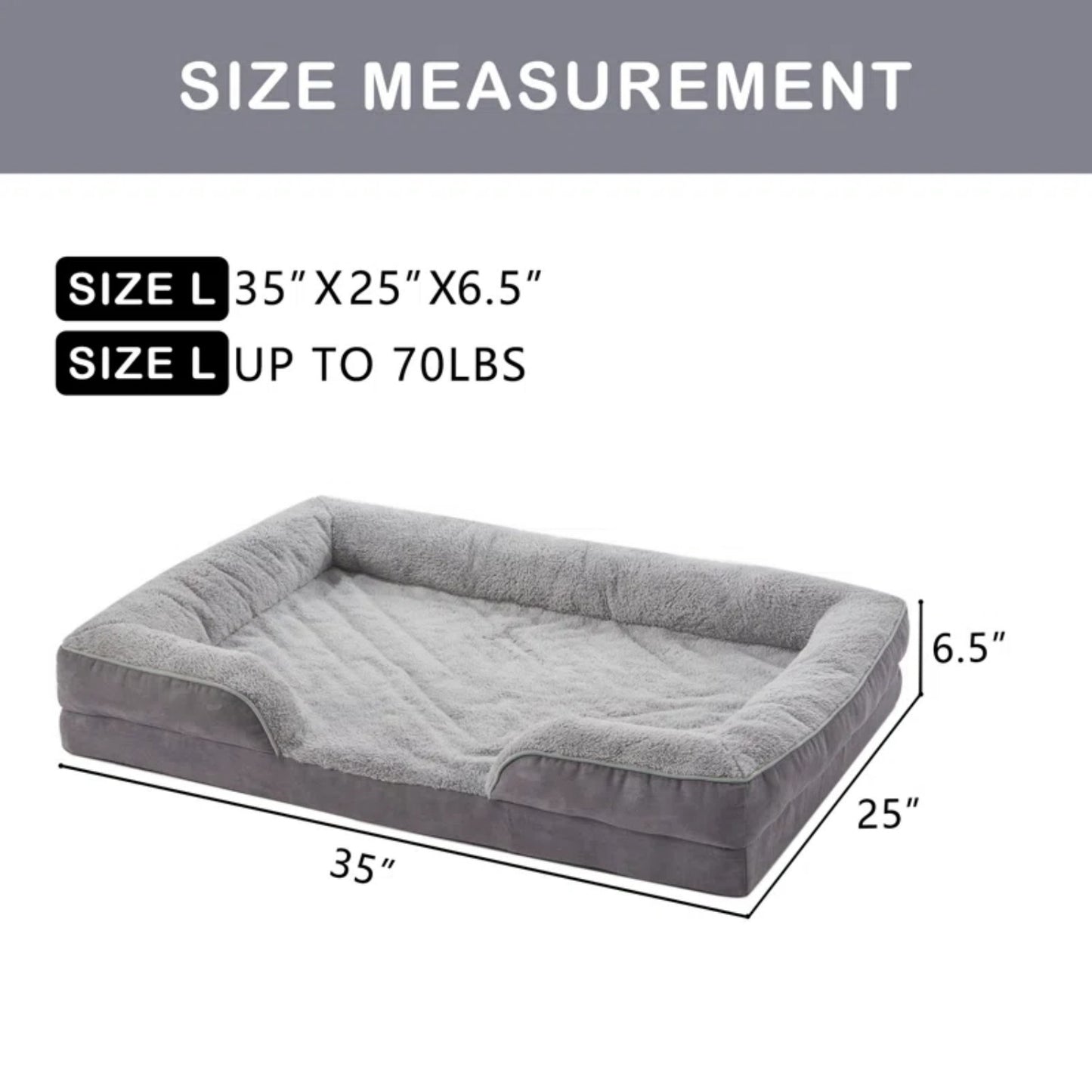 Orthopedic Bolster Dog & Cat Sofa Bed