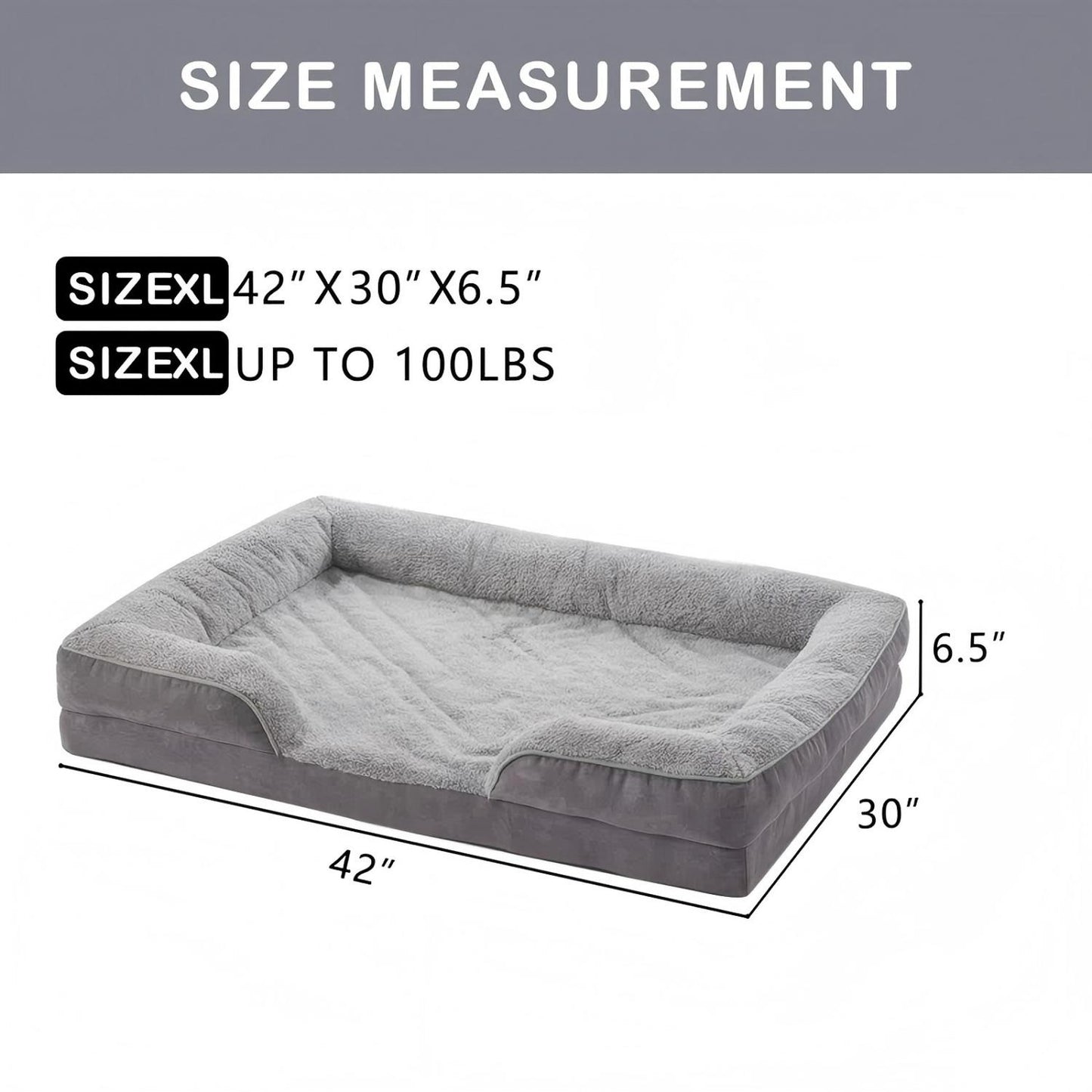 Orthopedic Bolster Dog & Cat Sofa Bed