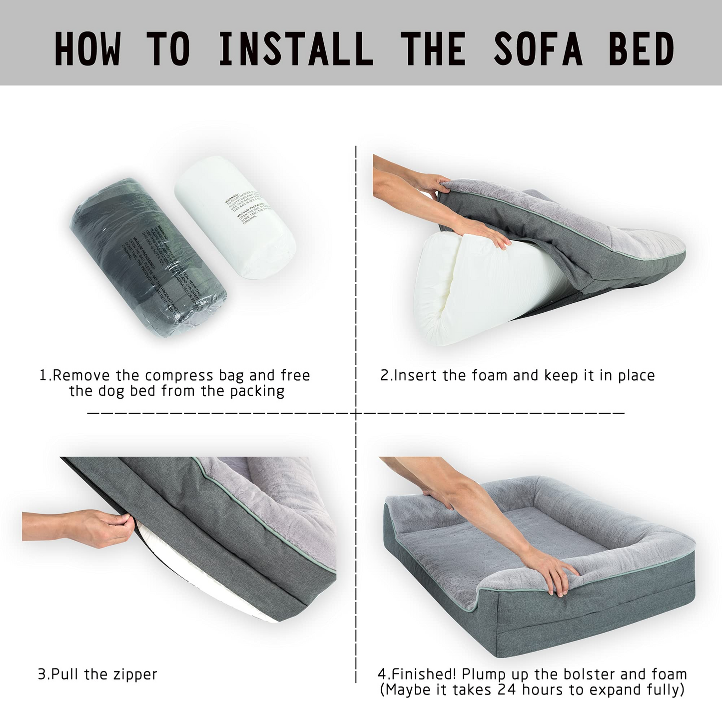 Orthopedic Bolster Dog & Cat Bed