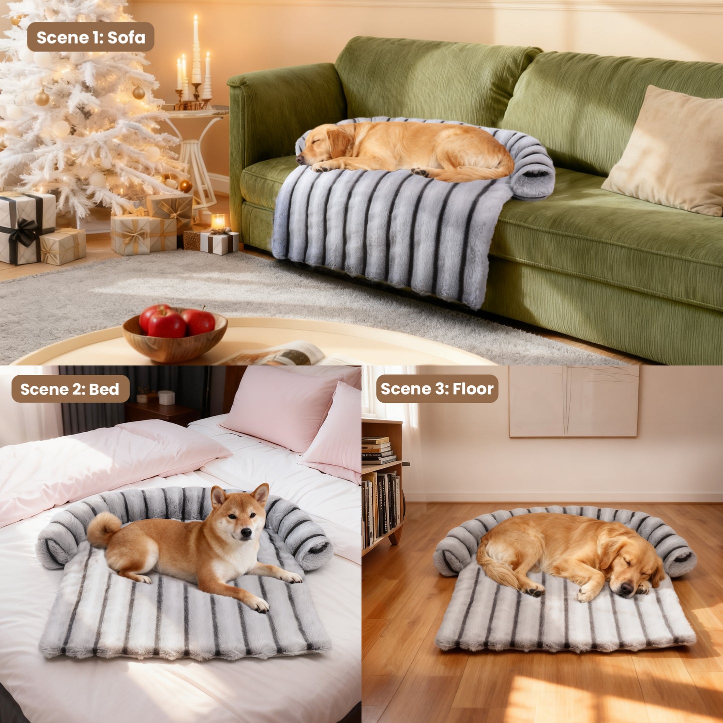 Fluffy Dog Couch Protector with Removable Cover