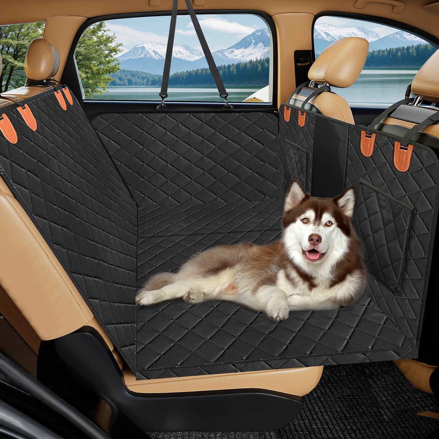 Water-resistant Back Seat Extender for Dog Car Seat Cover