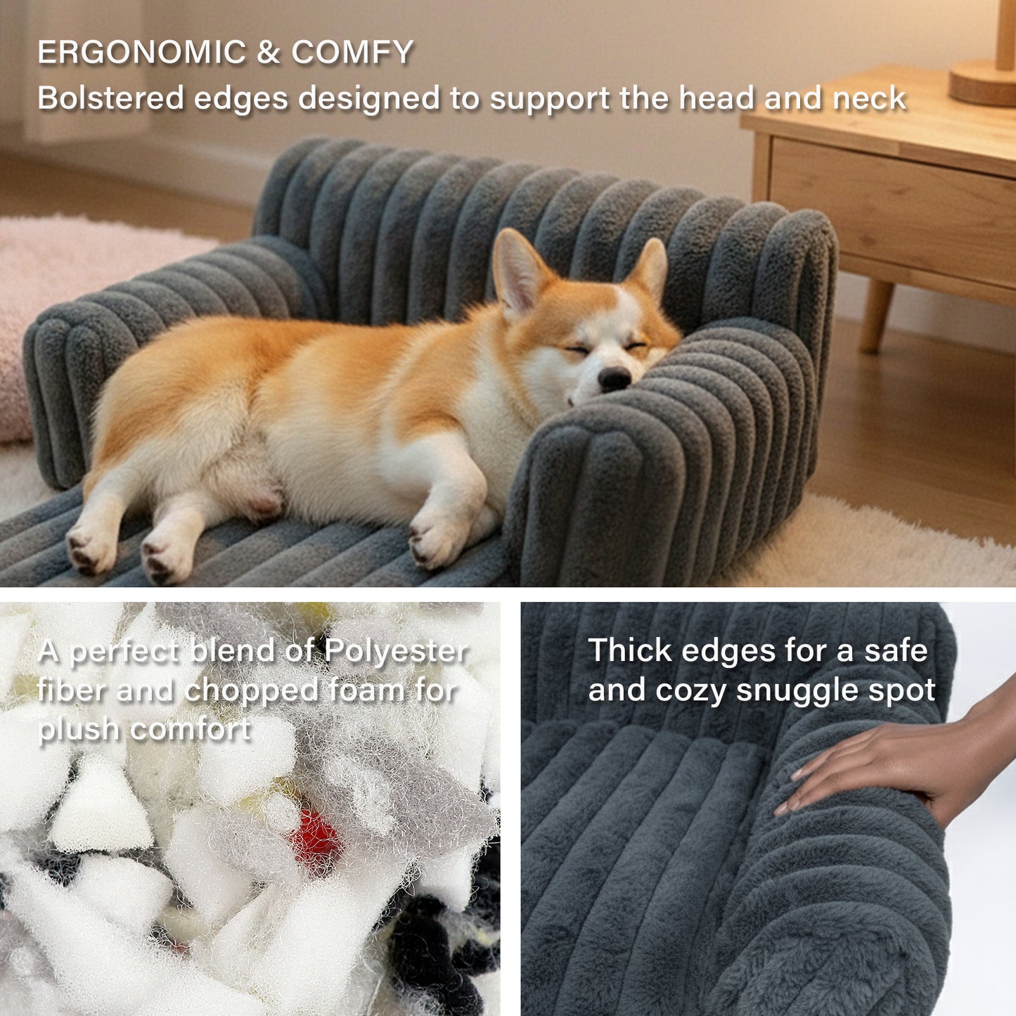 Foldable Couch Dog & Cat Bed with Removable Cover