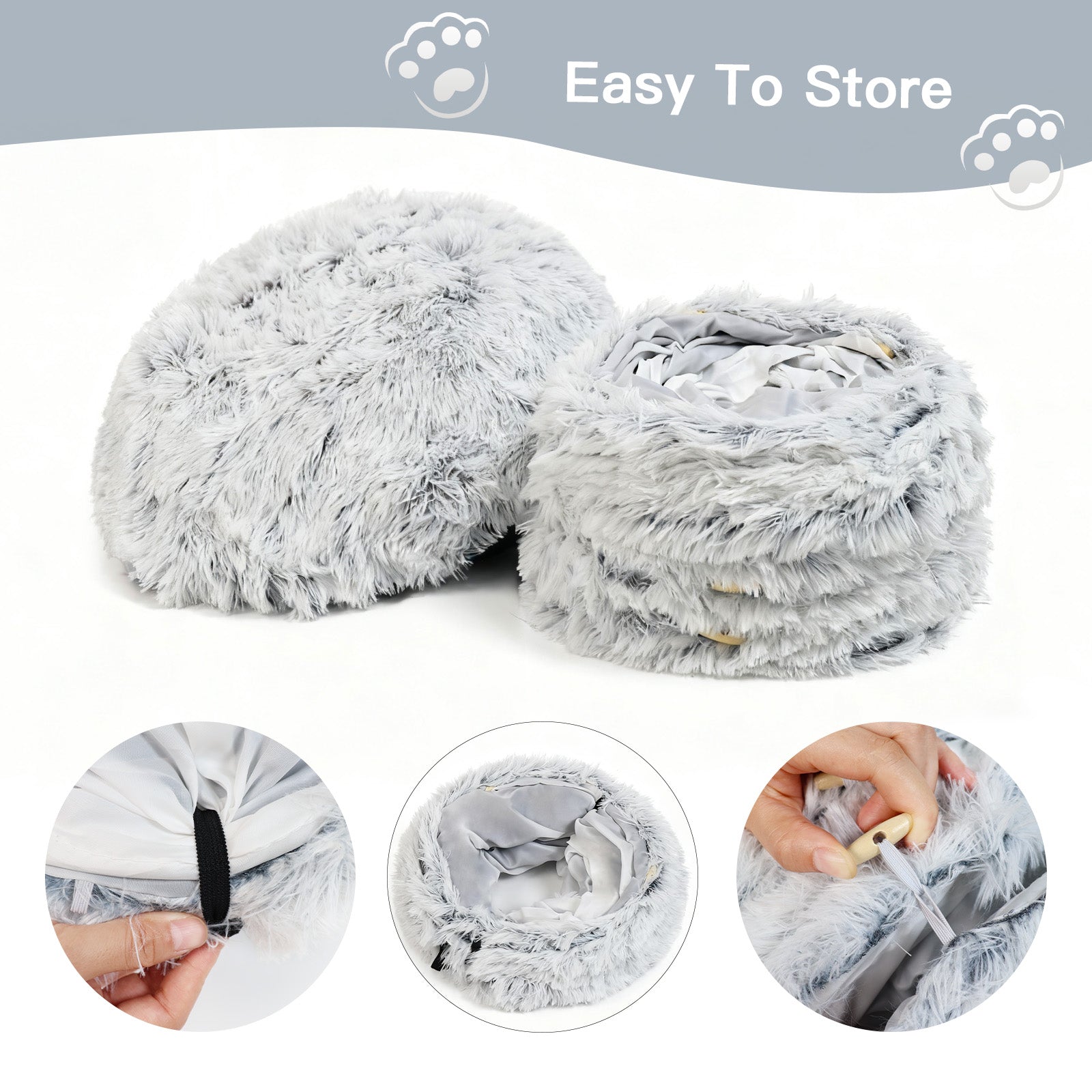 2-in-1 Foldable Cat Tunnel Bed Cave