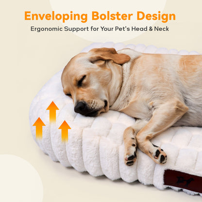 Washable Bolster Dog & Cat Bed with Removable Inner Cushion