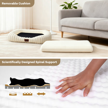 Washable Bolster Dog & Cat Bed with Removable Inner Cushion