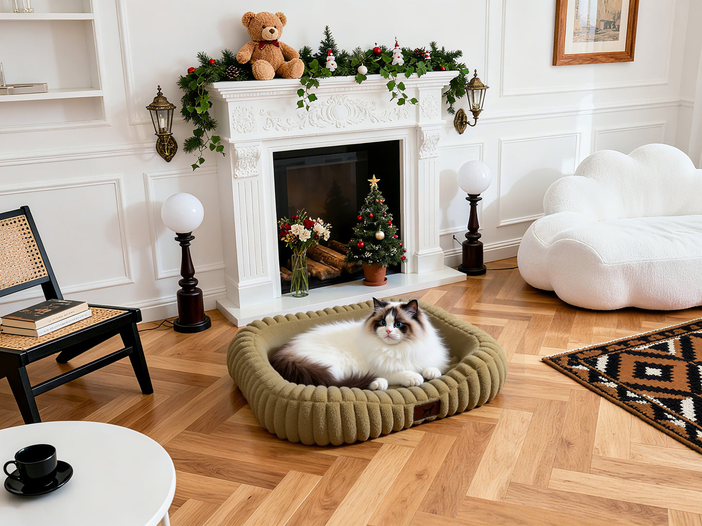 Washable Bolster Dog & Cat Bed with Removable Inner Cushion