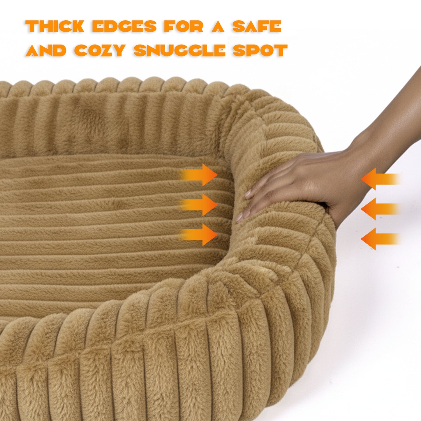 Washable Bolster Dog & Cat Bed with Removable Inner Cushion