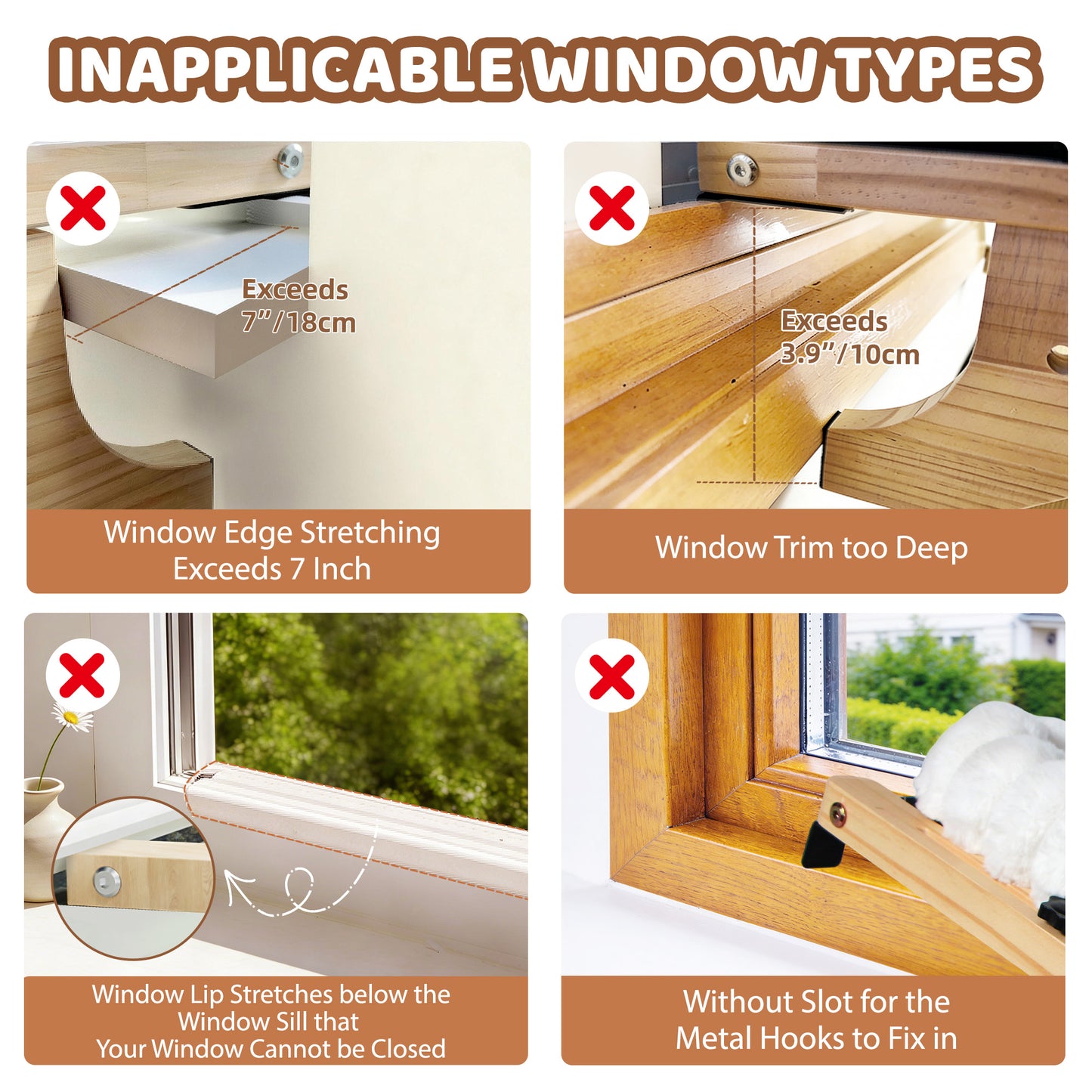 Cat Window Perch & Windowsill Bed ,White