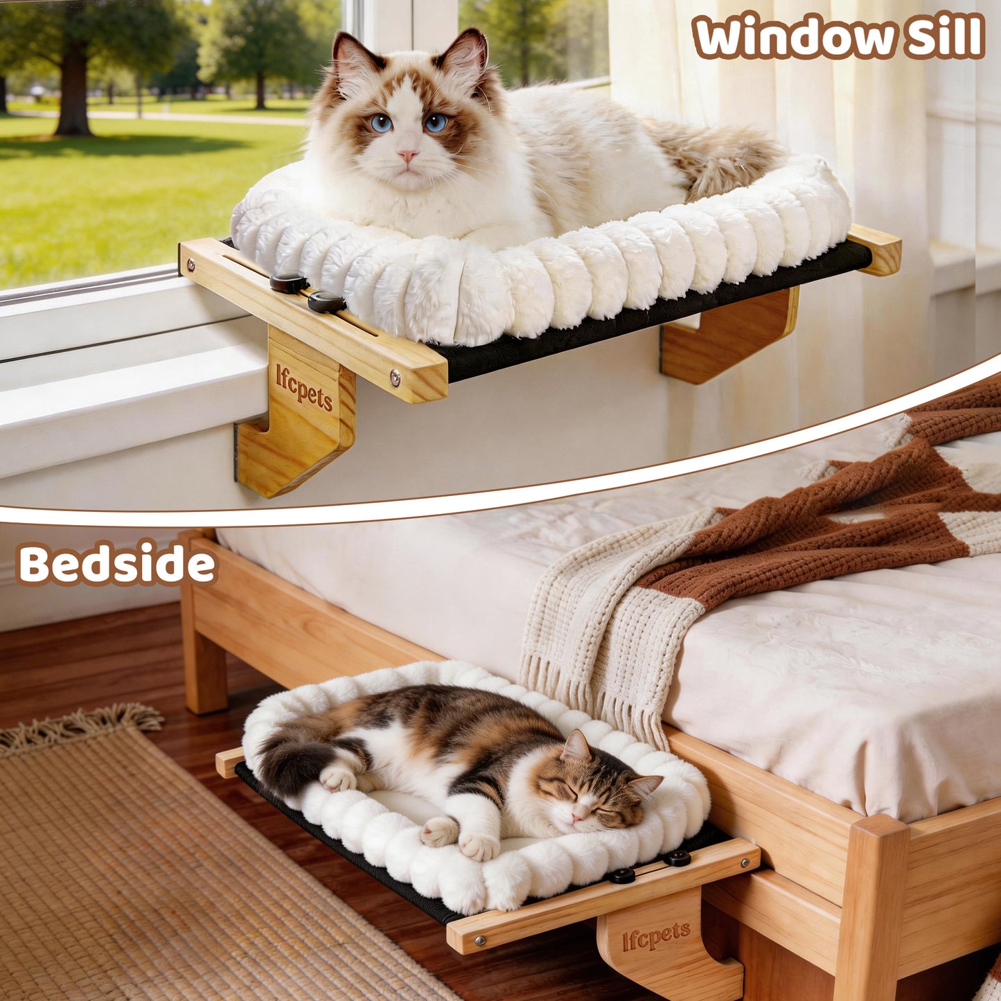 Cat Window Perch & Windowsill Bed ,White