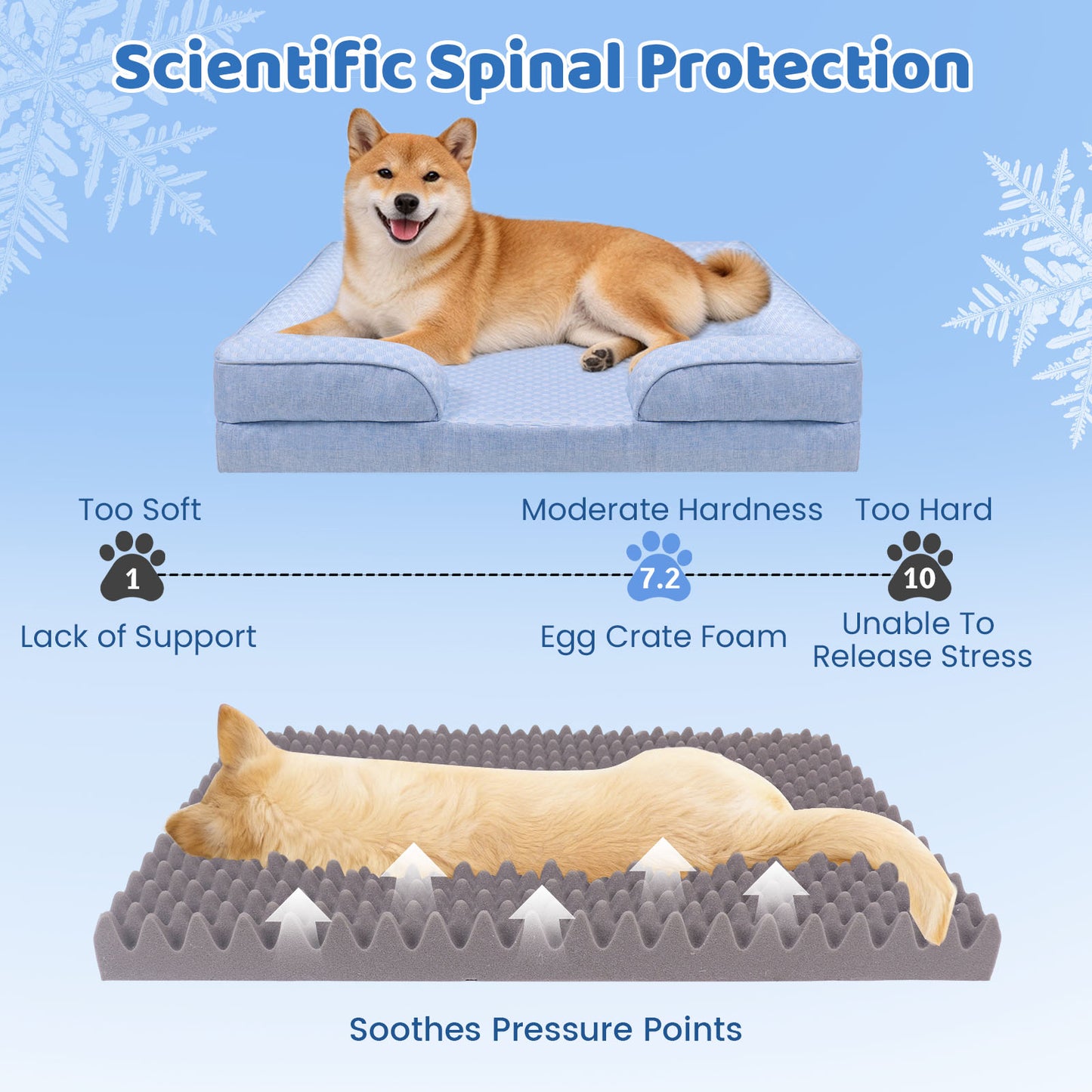 Summer Cooling Orthopedic Bolster Dog Bed