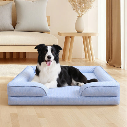 Summer Cooling Orthopedic Bolster Dog Bed