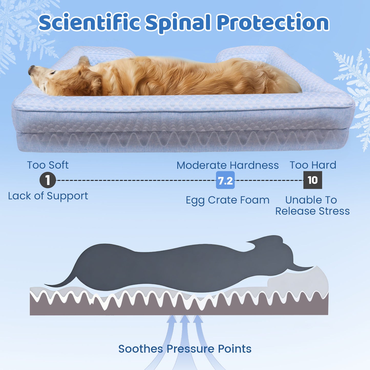 Summer Cooling Orthopedic Bolster Dog Bed