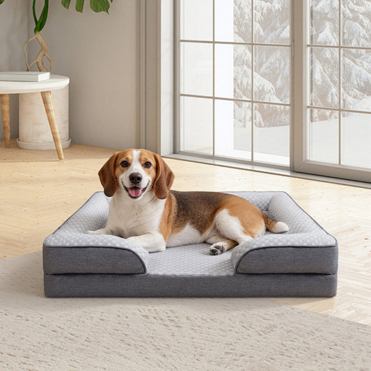 Summer Cooling Orthopedic Bolster Dog Bed