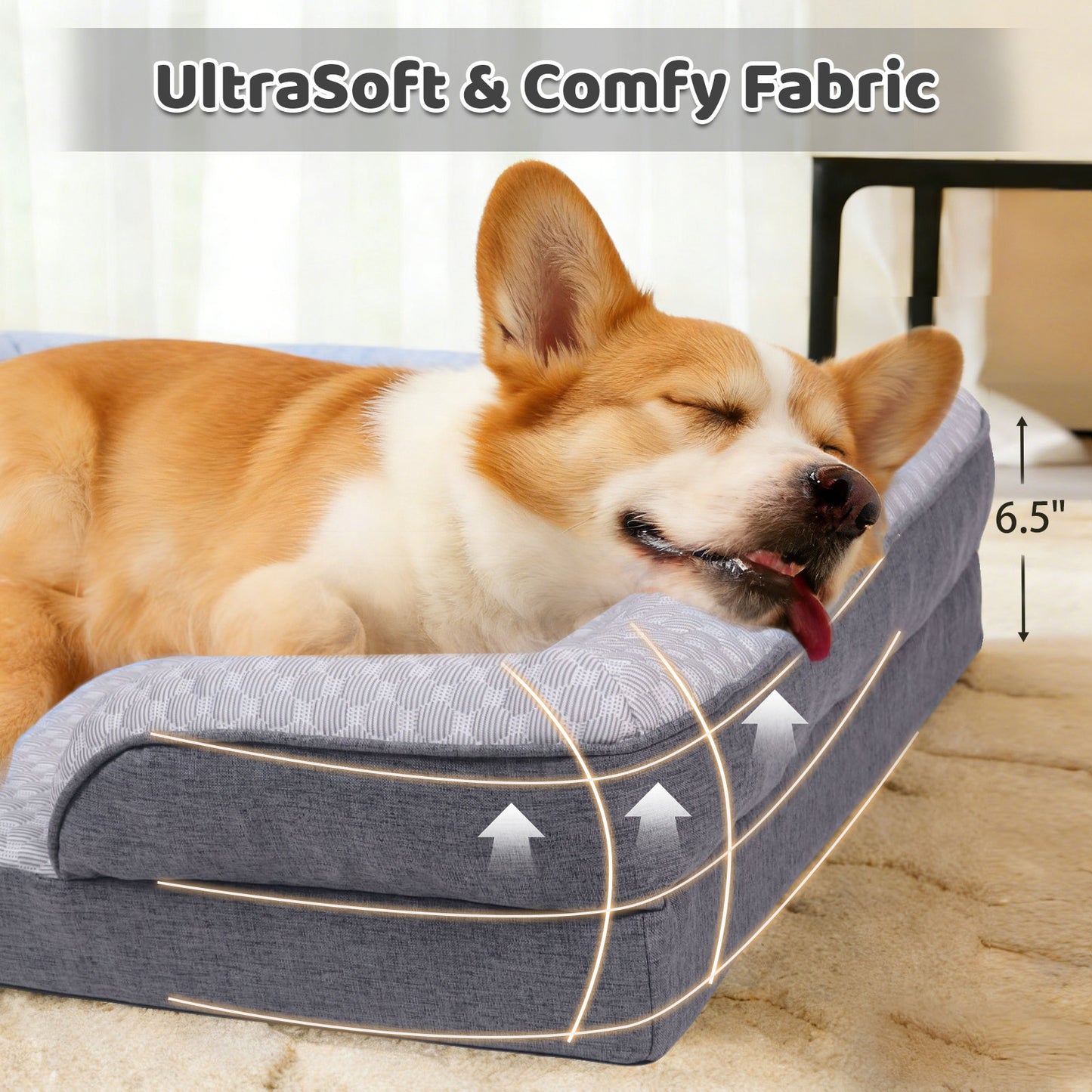 Summer Cooling Orthopedic Bolster Dog Bed