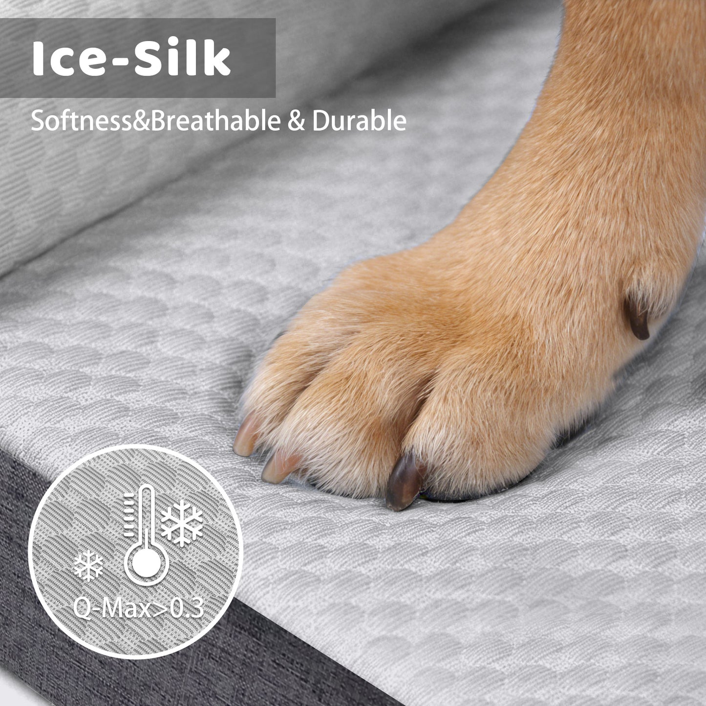 Summer Cooling Orthopedic Bolster Dog Bed
