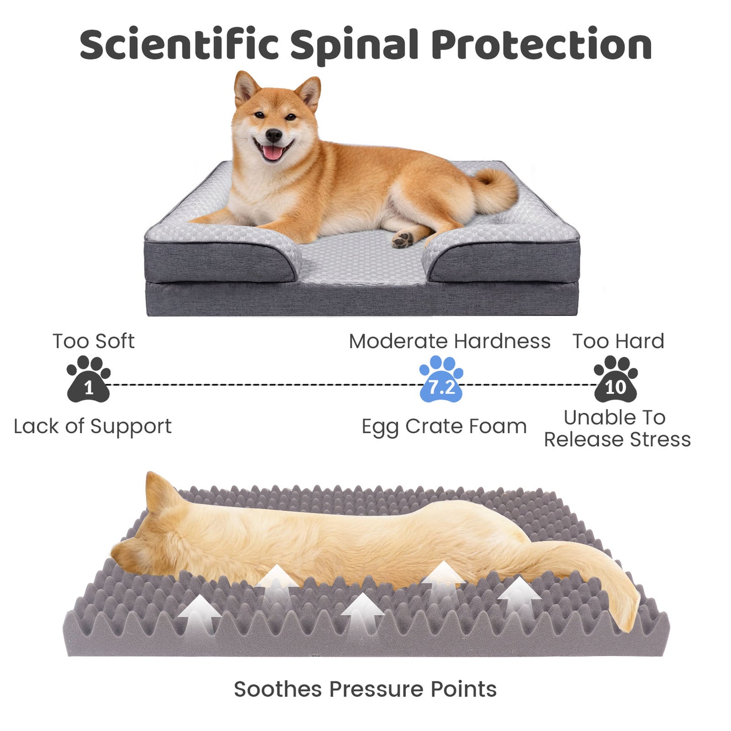 Summer Cooling Orthopedic Bolster Dog Bed