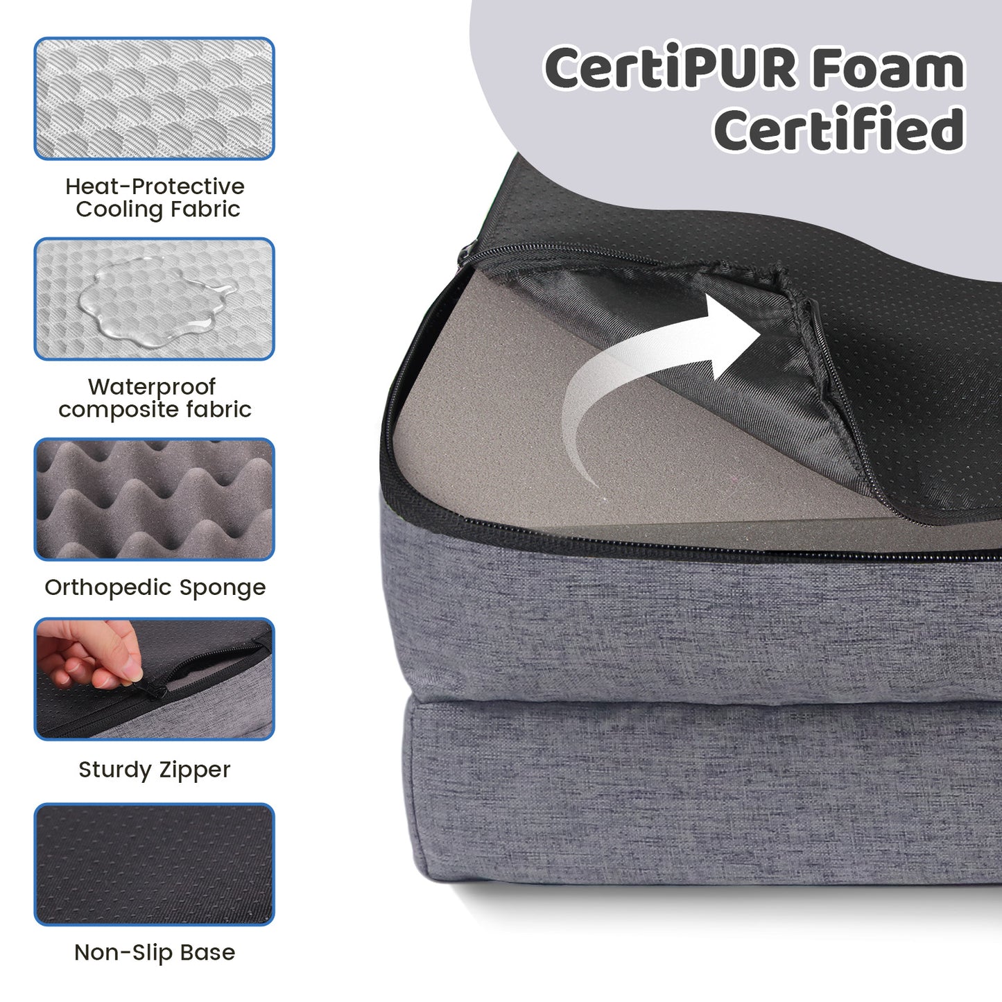 Summer Cooling Orthopedic Bolster Dog Bed