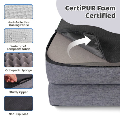 Summer Cooling Orthopedic Bolster Dog Bed