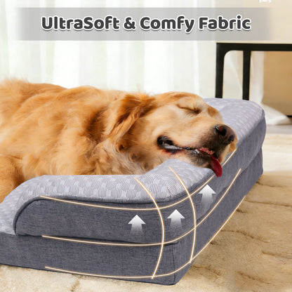 Summer Cooling Orthopedic Bolster Dog Bed