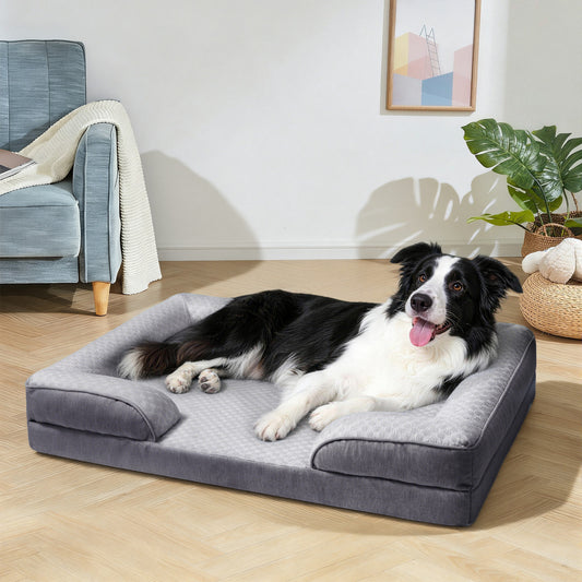 Summer Cooling Orthopedic Bolster Dog Bed