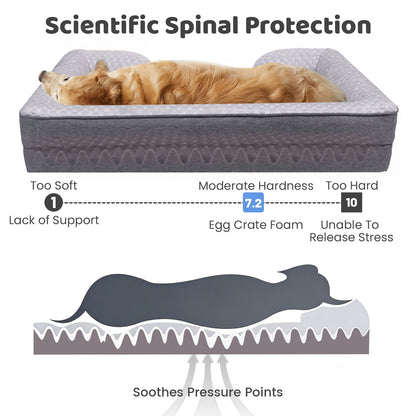 Summer Cooling Orthopedic Bolster Dog Bed