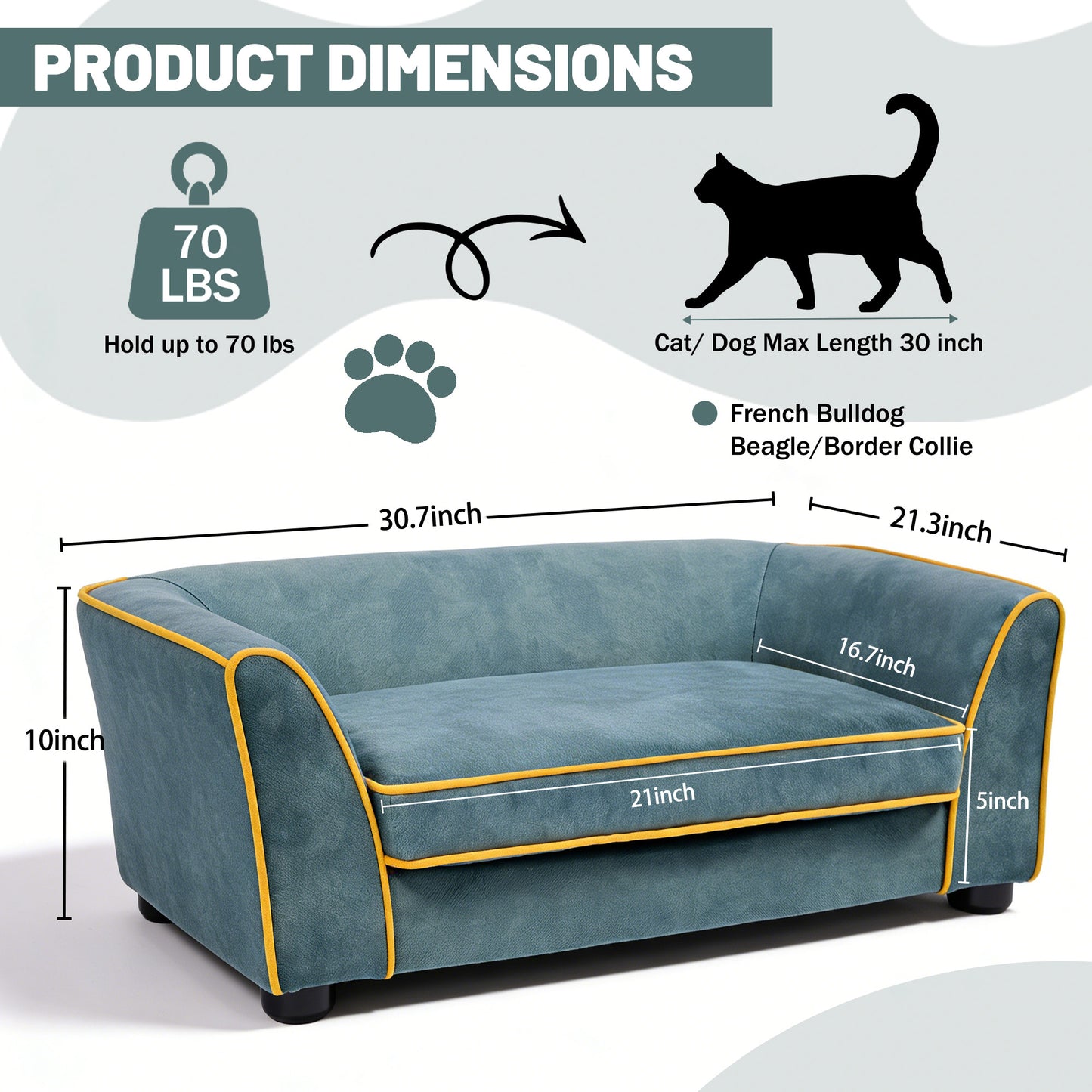 Fully Assembled Wooden Dog & Cat Sofa Bed