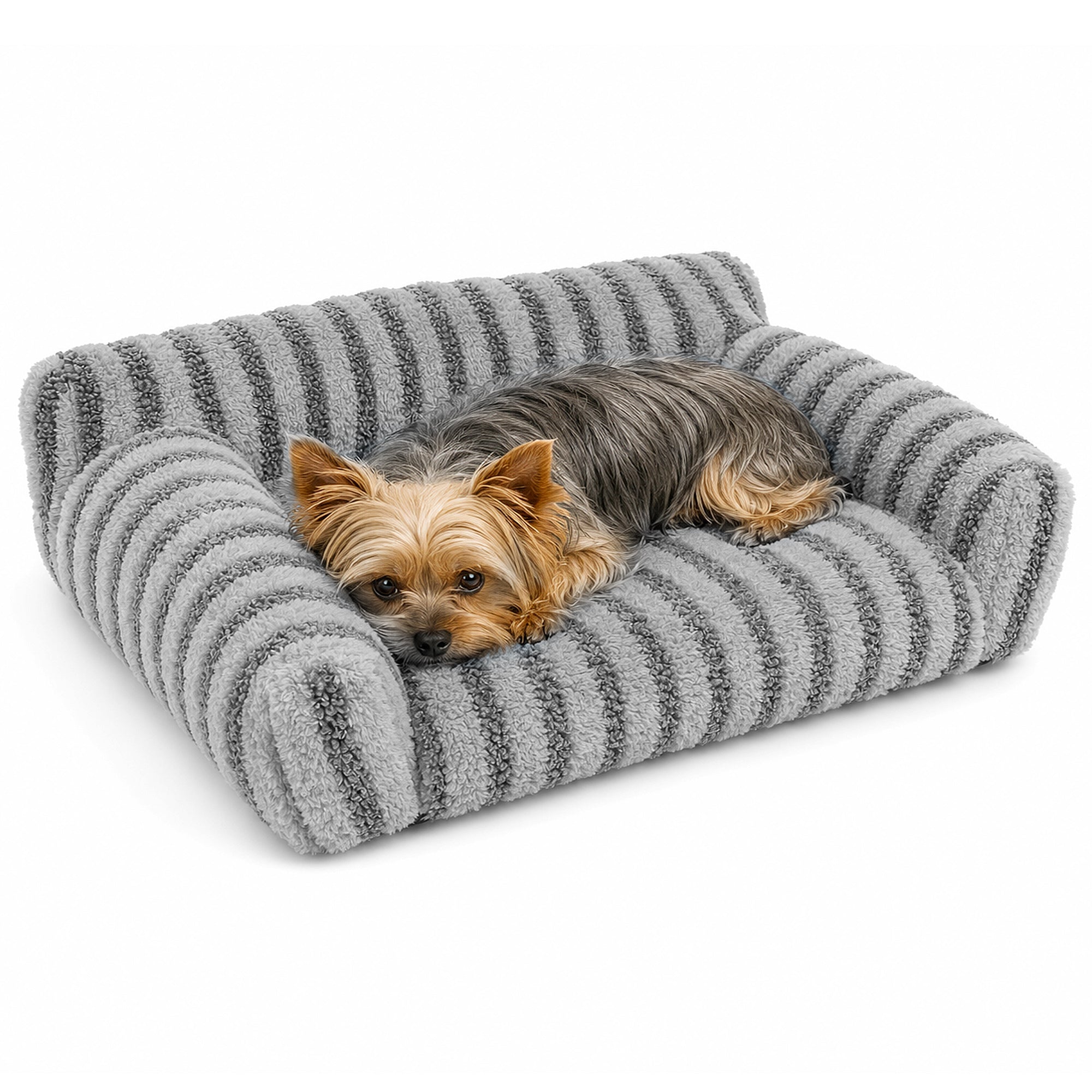 Foldable Plush Pet Sofa Bed for Dogs & Cats – Cozy Bolster, Washable Removable Cover
