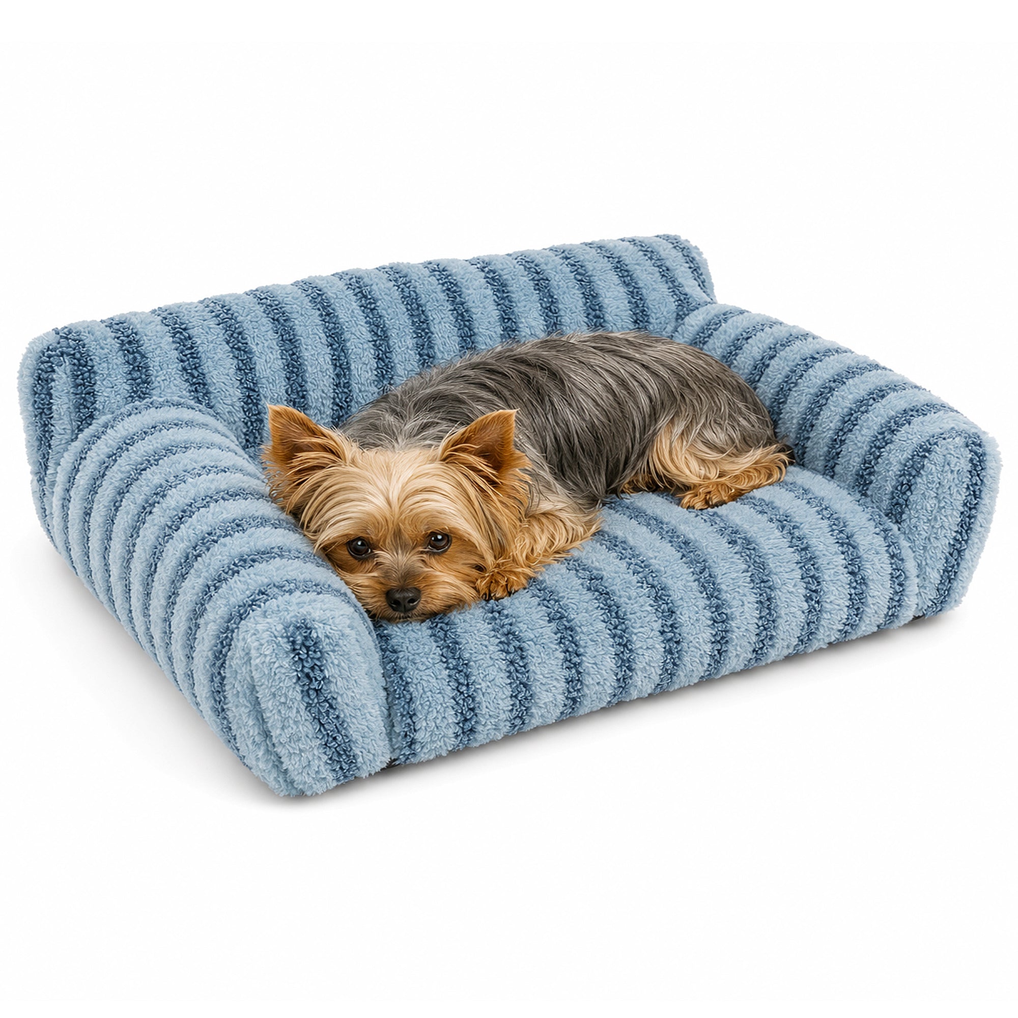 Foldable Plush Pet Sofa Bed for Dogs & Cats – Cozy Bolster, Washable Removable Cover