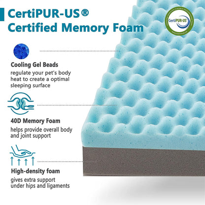 LFC PETS  Memory Foam Dog Bed with Removable Cover and Waterproof Liner