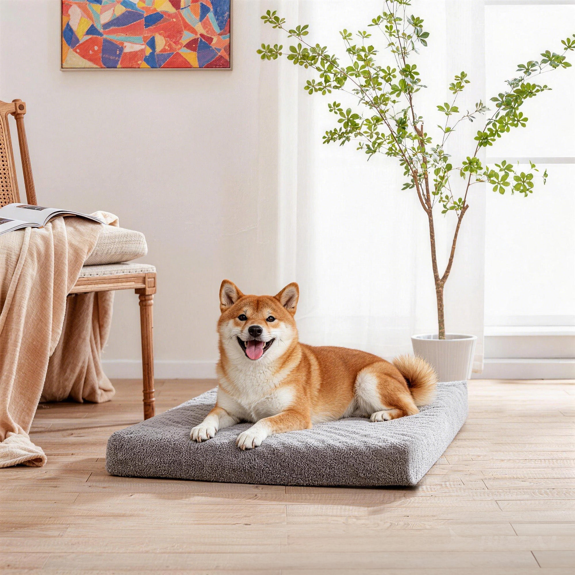 LFC PETS  Memory Foam Dog Bed with Removable Cover and Waterproof Liner