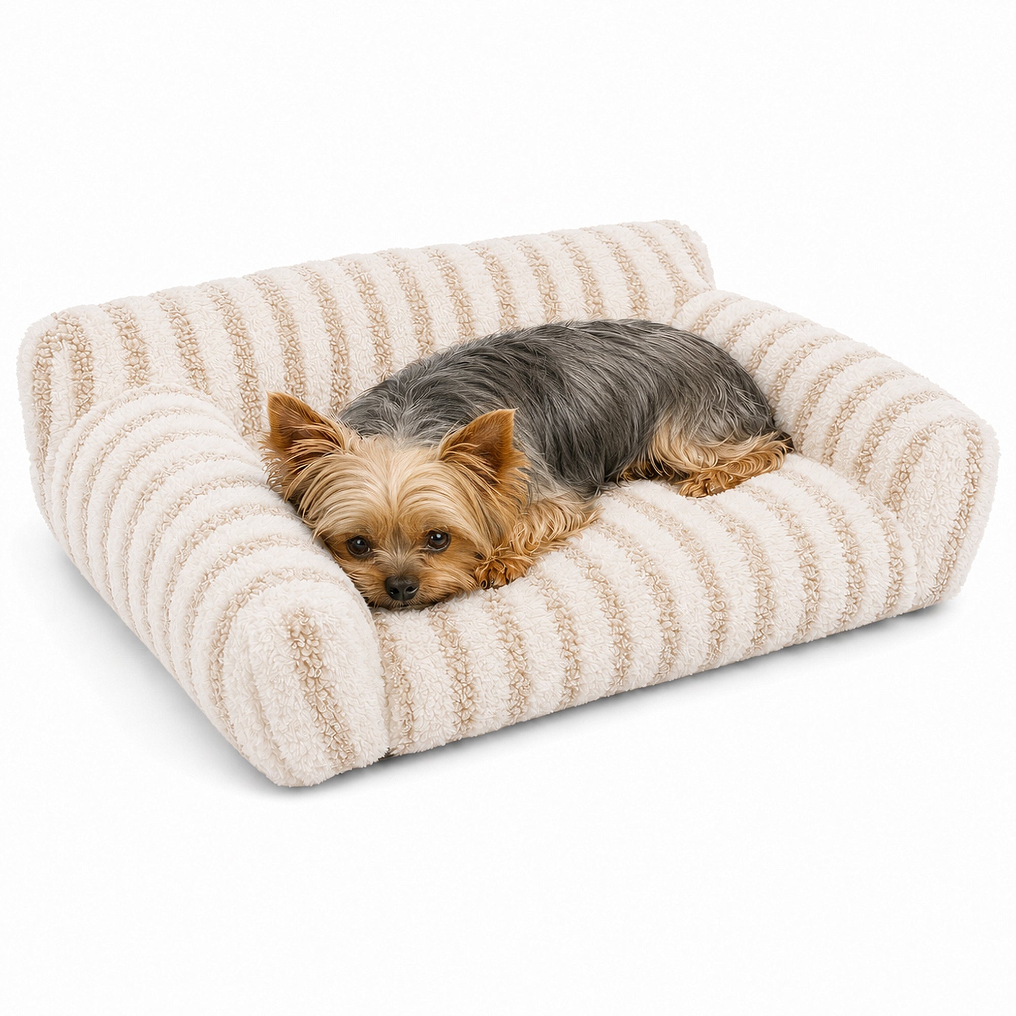 Foldable Plush Pet Sofa Bed for Dogs & Cats – Cozy Bolster, Washable Removable Cover