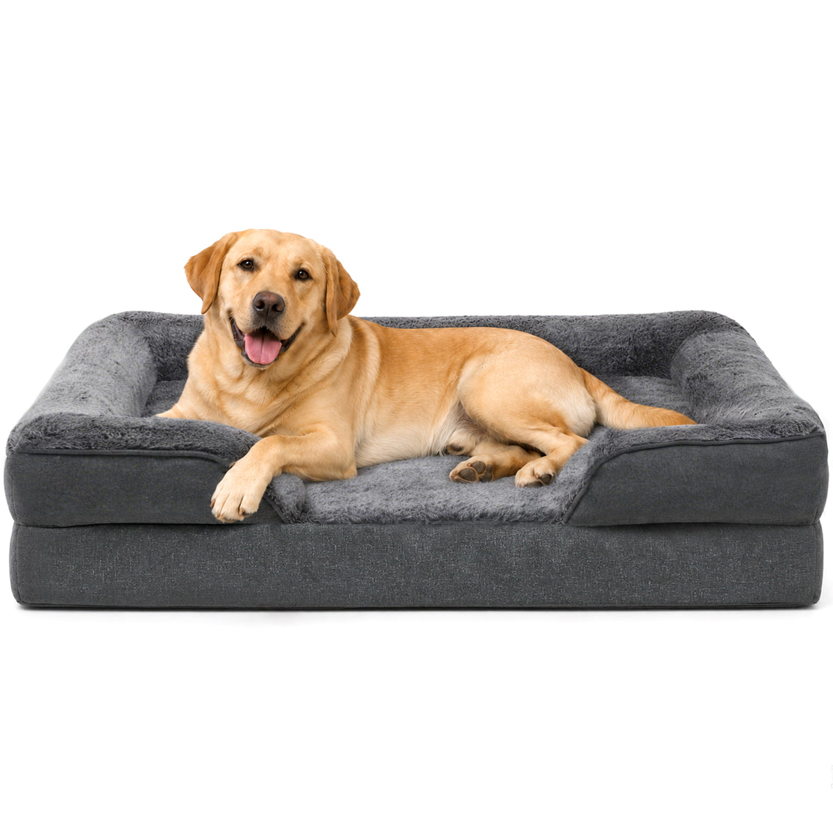 Cozy Orthopedic Sofa Dog Bed with High Back & Removable Washable Cover