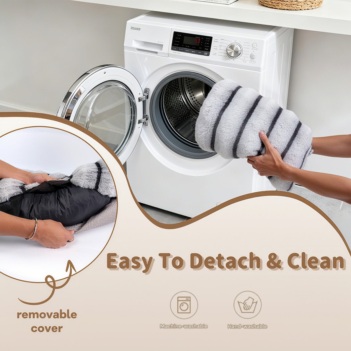 Fluffy Dog Couch Protector with Removable Cover