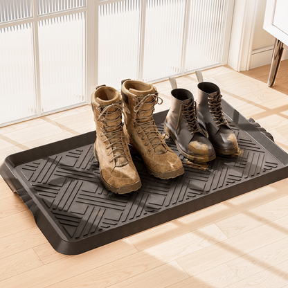 Rubber Boot Tray, Shoe Trays for Entryway with Raised Edge