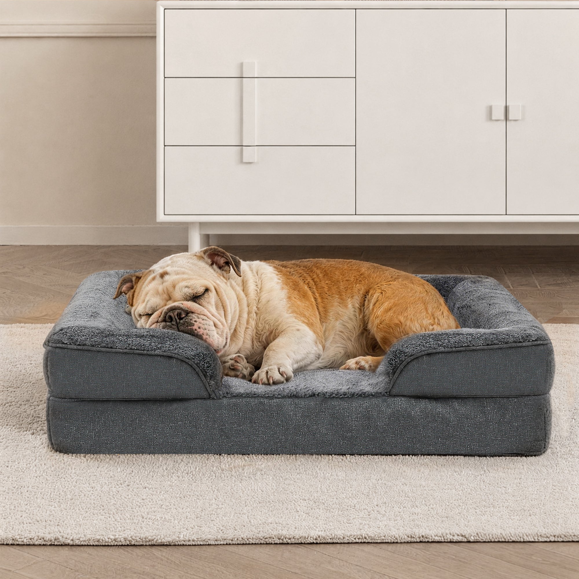 Cozy Orthopedic Sofa Dog Bed with High Back & Removable Washable Cover