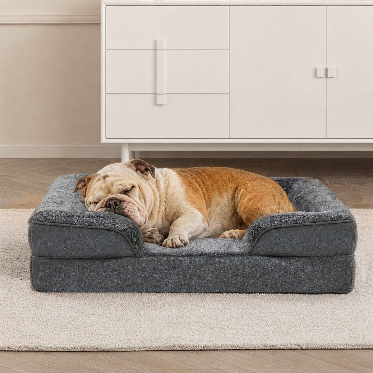 Cozy Orthopedic Sofa Dog Bed with High Back & Removable Washable Cover