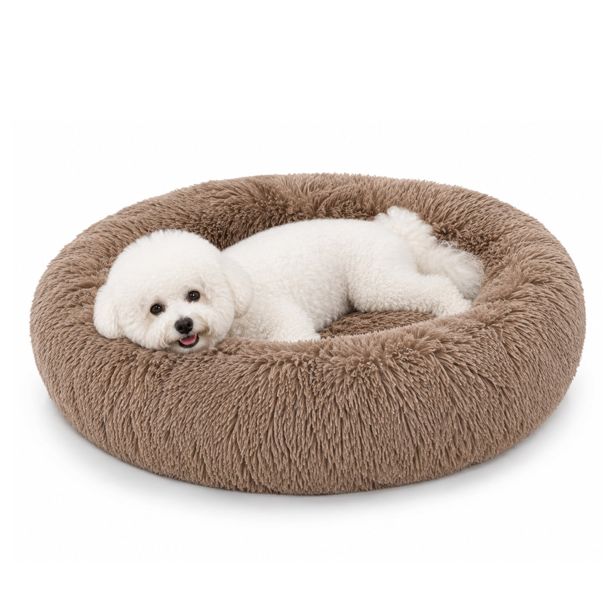 LFC PETS Calming Waterproof Donut Memory Foam Cuddler Bolster Dog & Cat Bed with Removable Washable Cover