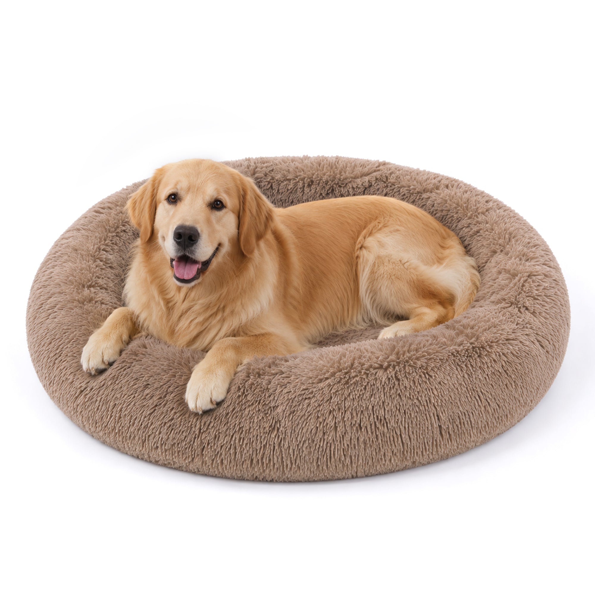 LFC PETS Calming Waterproof Donut Memory Foam Cuddler Bolster Dog & Cat Bed with Removable Washable Cover