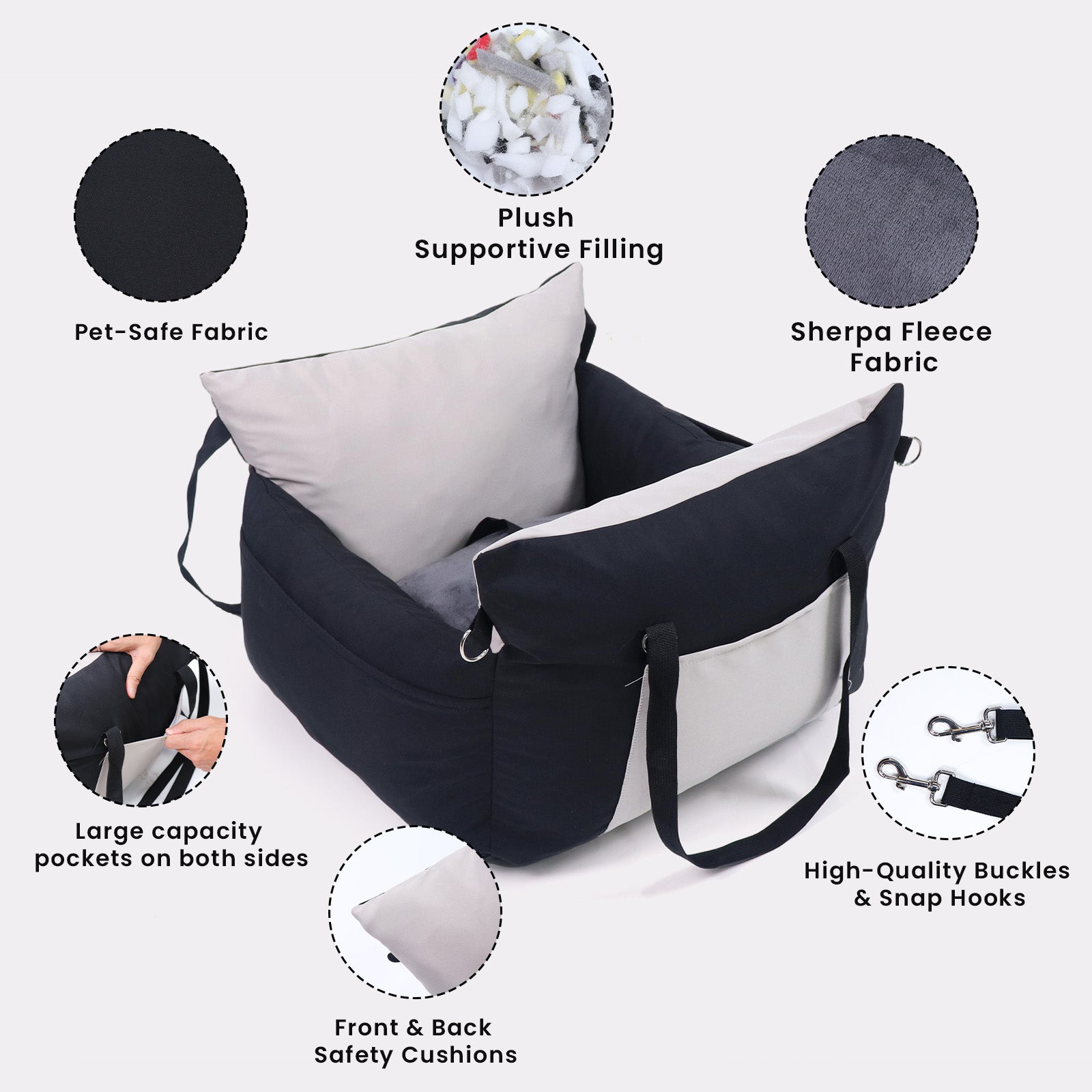 Water-resistant Washable Oxford Dog Car Seat